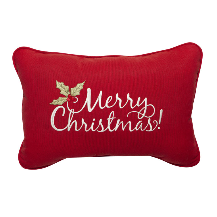 InspiredVisions Holiday Pillows Merry Christmas Sunbrella® Lumbar